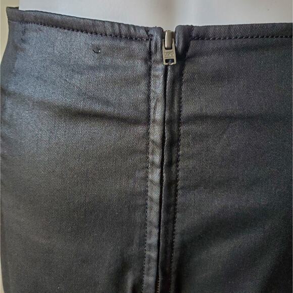 French Connection Skirt Coated Denim Lace Up Party Date Night Sexy Holiday Goth - Picture 10 of 13